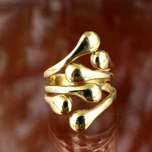 เครื่องประดับแฟชั่นที่เรียบง่ายทําให้เสื่อมเสียฟรี18พันชุบทองสแตนเลสสองชั้นเคลือบเงารอบแหวนแหวนหมั้นสําหรับผู้หญิง - Product Image 1