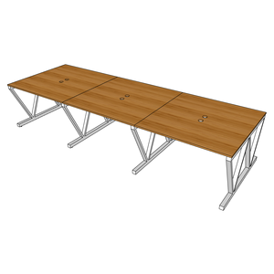 VBamboo 6-Piece Cluster <b>Workstation</b> 360x120cm Luxury Minimalist L-Shaped Office Furniture Assembly Required for Bedroom Use - Product Image 6