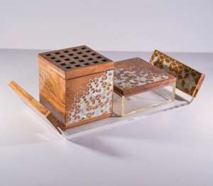 Good Quality Islamic <b>Wood</b> & Resin Incense <b>Burner</b> Gift Set Decorative Oud Bakhoor Eco-Friendly Aromatic Durable Long-lasting - Product Image 6