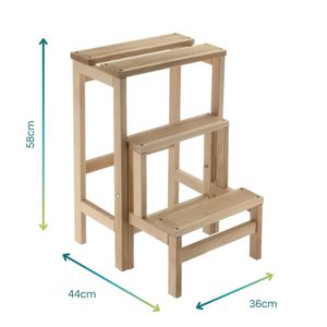 Piattaforma da lavoro per casa antiscivolo 36x44x58 cm pieghevole in legno di faggio - Product Image 2