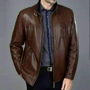 OEM Custom High Street Vintage Wool Genuine Leather Men's <b>Racer</b> <b>Jacket</b> Cool Design Waterproof Windproof Zip Closure for Winter - Product Image 2