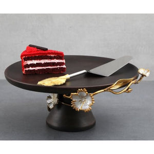Advantageous Design Home Table Top <b>Wooden</b> <b>Cake</b> <b>Stand</b> 2 Tiers <b>Wooden</b> <b>Cake</b> Serving <b>Stand</b> With Metal Leaf Design <b>Stand</b> for Hot Sale - Product Image 5
