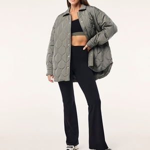 Élégant fermeture éclair boutonné femmes surdimensionné matelassé Shacket classique respirant boutons pression vêtements d'hiver veste personnaliser Logo - Product Image 5