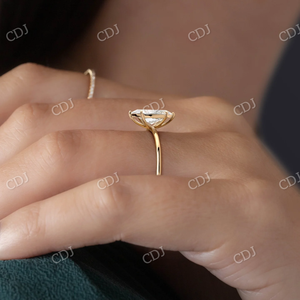 Alta calidad Fancy VVS Moissanite 1.00CT Marquise Cut Compromiso/Anillo de bodas Último diseño de solitario simple Punta de oro rosa - Product Image 6