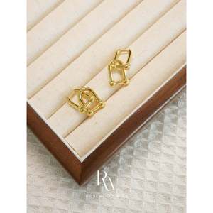 Orecchini pendenti a catena in argento anti-ossidazione, placcati oro, a cerchio, spessi, di tendenza - Product Image 4