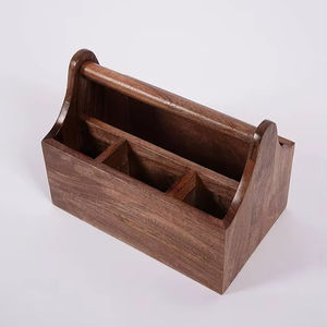 Elegant Wooden <b>Cutlery</b> Holder With Handcrafted Design Perfect For Kitchen Dining Table Organization And Home Decoration - Product Image 1