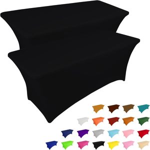<span class=keywords><strong>Tovaglia</strong></span> Rettangolare 6FT in Poliestere Nero Tinta Unita, Antipiega, Lavabile per Eventi, Feste e Matrimoni - Product Image 1