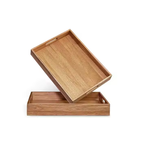 Plateau de service en bois conçu avec poignée confortable sur toute la longueur 3 tailles différentes et restaurants servant par décor impex - Product Image 2