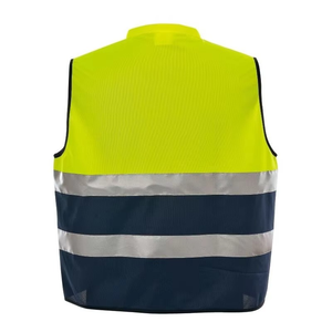 Chaleco de trabajo de dos tonos con bolsillos y cremallera Chaleco de trabajo de construcción para hombres - Product Image 3