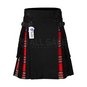 Venta caliente al aire libre Durable Color sólido tejido a cuadros auténtico directo de fábrica para hombre Festival suave acrílico escocés Festival Kilts - Product Image 1