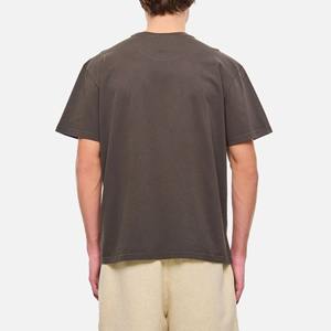 เสื้อยืดผ้าฝ้าย100% สำหรับผู้ชายเสื้อยืดปักโลโก้ด้วยผ้าถักลายพื้นทำเองได้ - Product Image 4