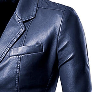 <b>Men's</b> Streetwear Casual Winter <b>Leather</b> <b>Blazers</b> Single Breasted Customizable Plus Size Breathable High Quality New Fashion Latest - Product Image 4