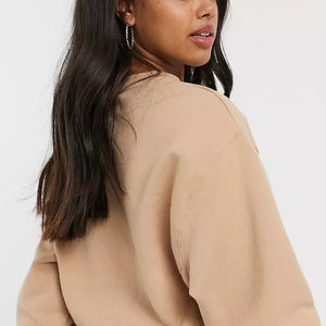 Wholesale Custom Heavyweight Long Sleeve Women Crop <b>Top</b> Sweatshirts / Custom Logo Streetwear Women Pullover Sweatshirts - Product Image 5