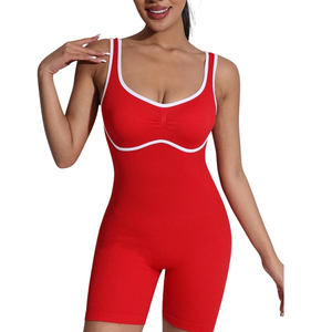 Seamed Plaid Sports Bodysuit with Active Stretch Fitness Jumpsuit for <b>Women</b> High Support Athletic Wear for Yoga - Product Image 5