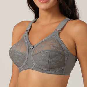 <span class=keywords><strong>Reggiseno</strong></span> Senza <span class=keywords><strong>Ferretto</strong></span> Taglie Forti DDD Coppa Intera Fascia Larga in Pizzo Floreale Morbido Coppa BCDEFG per Seno Abbondante, Senza <span class=keywords><strong>Ferretto</strong></span> Senza Imbottitura - Product Image 1