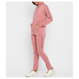 Femmes de haute qualité Logo personnalisé hiver entraînement survêtement à capuche mode survêtement-motif solide 100% coton en gros - Product Image 5