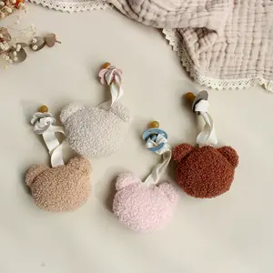 Teddy Fopspeen Houder Sherpa Paci Houder Pasgeboren Sherpa Dummy Clip Boucle Teddybeer Hanger Neutrale Fopspeenhouder Te Koop