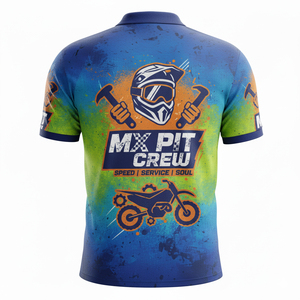 เสื้อโปโลพิมพ์ลายสำหรับ MX BMX สำหรับแข่ง MX BMX ผ้าโพลีเอสเตอร์ระบายอากาศได้ดีดีไซน์แบบมีรูระบายเหงื่อสำหรับผู้ชายและผู้ใหญ่ - Product Image 2