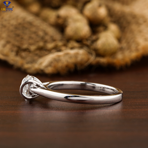 แหวนเพชรทรงกลม0.92 TDW แหวนทองขาว18K แหวนหมั้นเพชร cvd/hpht หินห้องแล็บ - Product Image 3