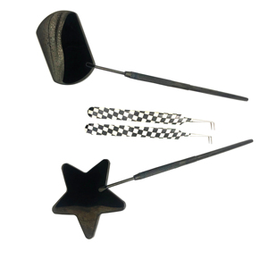 Pinzas de extensión de pestañas de acero inoxidable de alta calidad con espejos de pestañas con revestimiento de papel de agarre de diamante - Product Image 3