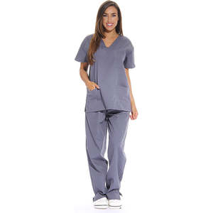 Doctor enfermería manga corta tops matorrales clínica mujeres enfermera matorrales uniformes conjuntos - Product Image 5