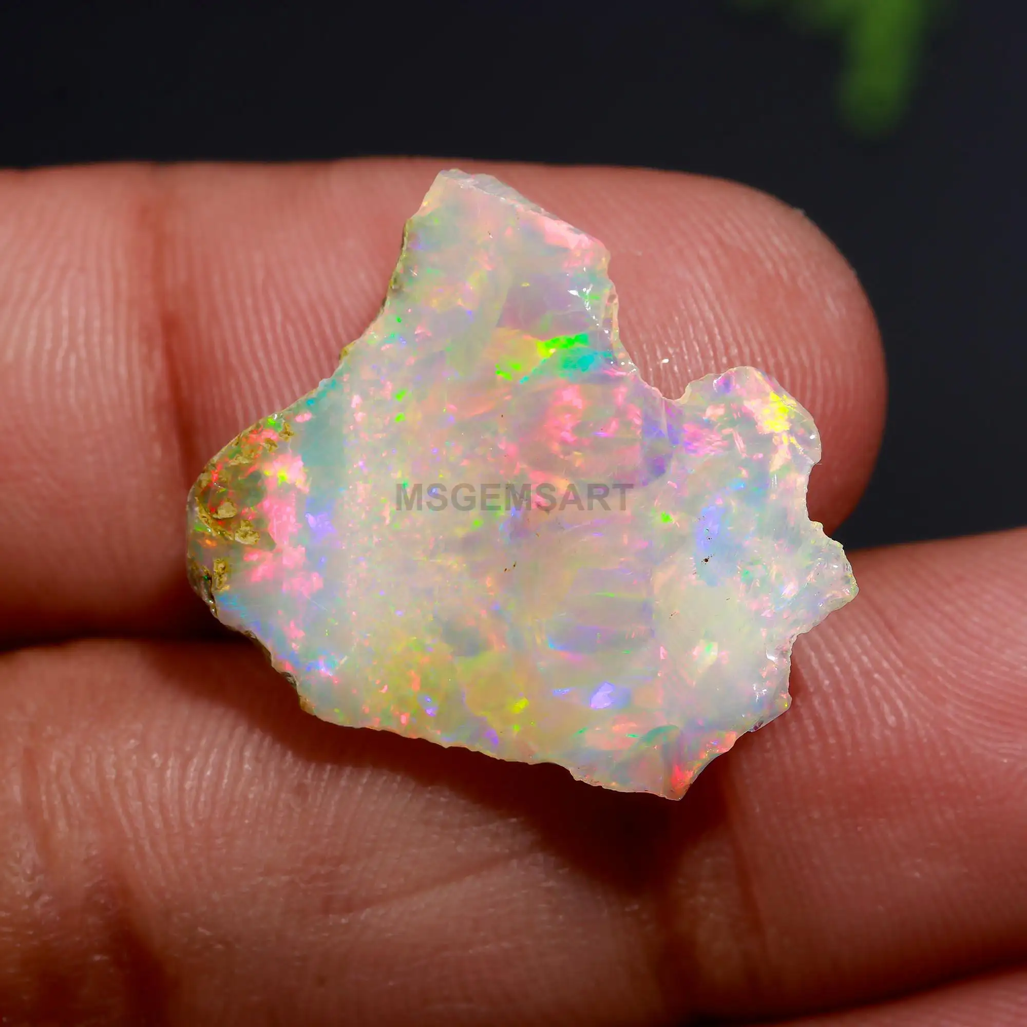 Batu permata putih Opal untuk DIY membuat perhiasan batu permata longgar alami tanpa potongan api Opal kasar pasokan grosir