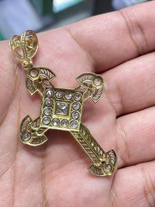 Colgante de cruz de oro amarillo de 10 quilates, colgante de oro real de 10 quilates, collar con cruz (6 gramos) - Product Image 5