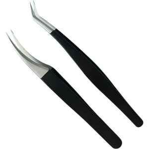 Juego de 2 pinzas para pestañas de la mejor calidad, instrumentos de belleza recubiertos de color negro de TARIQ MFG CO - Product Image 4
