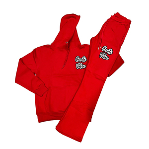 Survêtements de détresse pour hommes de haute qualité en polyester de couleur rouge survêtements de jogging avec design et logo personnalisés - Product Image 1