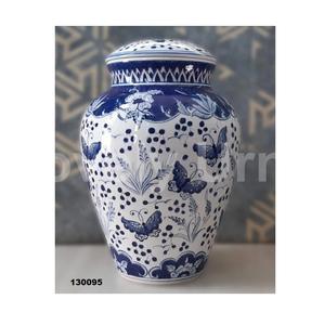 Urna para adultos de cremación de aluminio grande de mariposa azul hermosa superventas para cenizas humanas con tapa y bolsa de terciopelo gratis - Product Image 1