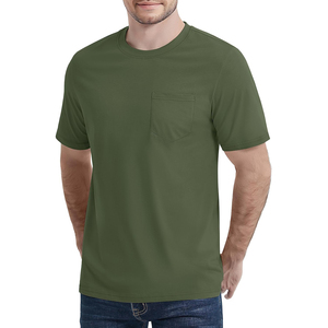 T-shirt élégant et tendance pour homme, 100 % coton, anti-plis, avec poche, manches courtes, col rond, idéal pour l'été et le streetwear, pour garçons - Product Image 3