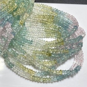 Perles en forme de rondelle de pierres précieuses d'aigue-marine naturelle de haute qualité multi-facettes pour la fabrication de bijoux-Perles de pierre en gros - Product Image 4