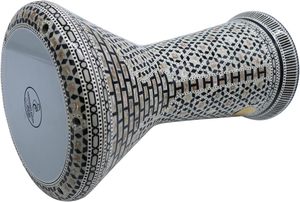 Gawharet El Fan, Tambor Darbuka Doumbek Hexagonal Arqueado de 17.5 Pulgadas con Incrustaciones de Madreperla, Percusión Egipcia - Product Image 3