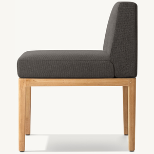 Chaise confortable sans accoudoirs, en bois, avec coussin de style moderne, idéale pour la terrasse ou le jardin, en promotion. - Product Image 5