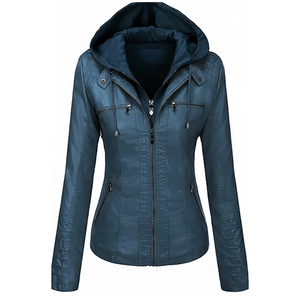 Veste de moto en cuir d'agneau véritable pour femmes de haute qualité, taille plus, fermeture éclair personnalisée, OEM, imperméable, respirante - Product Image 1