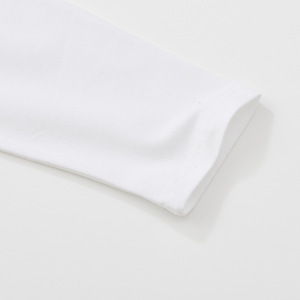 Logo personnalisé imprimé 250gsm coton épais col montant à manches longues couleur unie hommes blanc col haut à manches longues T-shirt pour hommes - Product Image 5