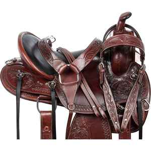 Calidad superior Western Barrel Racing Horse Saddle Tack Western Pleasure Trail Cowboy Leather Tack - Product Image 1