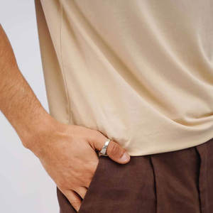 Superventas nueva manga corta color sólido 100% algodón hombres moda camisetas alta calidad al por mayor 100% algodón camisetas - Product Image 4