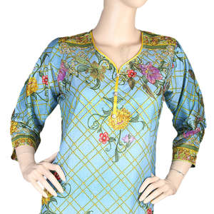 ชุดสูทผ้าลอนพิมพ์ลายสำหรับผู้หญิง 2 ชิ้น - หลายสี - Product Image 3