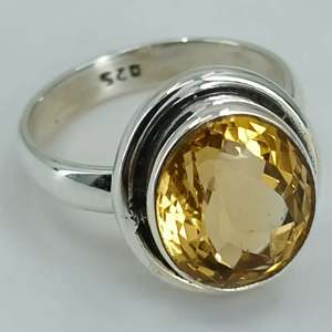 Bague en argent sterling 925 avec citrine naturelle jaune, faite à la main, pierre de naissance de novembre, bijou de promesse, taille ovale en forme de diamant - Product Image 5