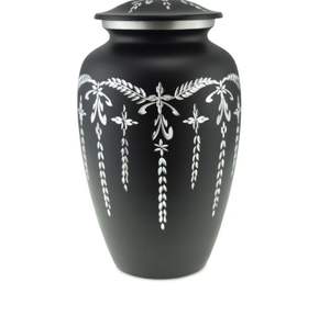 Urnes de conception en métal taillé au diamant de haute qualité Urnes de crémation noires attrayantes Fournitures funéraires Urnes commémoratives - Product Image 1