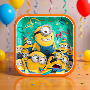 Platos Desechables Minions de 23 cm, 8 Piezas, Diseño Cuadrado con Temática de Fiesta - Product Image 3
