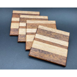 Handmade Square Acacia Wood And <b>Green</b> Epoxy Resin Drink Coasters Modern Home Kitchen <b>Table</b> Decoration <b>Mats</b> Cheapest Price - Product Image 2