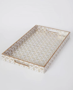 High Quality Wooden <b>Enamel</b> Serving <b>Tray</b> For Kitchen Dining Table Food Presentation - Product Image 1