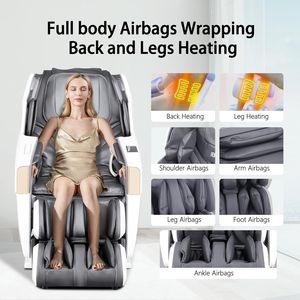 Chaise de massage intelligente pliable de luxe à gravité zéro chauffante Shiatsu pour tout le corps 8D Pression des doigts Bluetooth Musique - Product Image 4