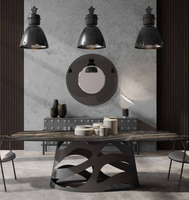 Table à Manger Pliante de Qualité Supérieure Exclusive avec Plateau en Céramique Design Contemporain 100% Fabriquée en Italie pour Hôtels & Villas