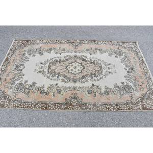 Vintage Turkish <b>Rug</b> Large Area 3.9 X 6.7ft Classic Brown Beige Wool Material Latex Patchwork for Hallway Rectangle <b>Bedside</b> <b>Rug</b> - Product Image 3