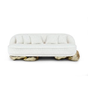 Angra White Three-Seater Sectional Sofa Contemporary Design Farmhouse Tufted <b>Corner</b> Upholstered Sponge for Home Furniture Set - Product Image 3
