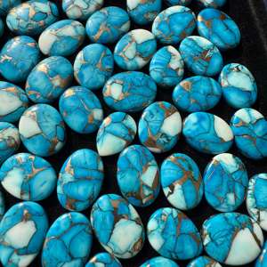 AAA + alta calidad tamaño personalizado Kingman turquesa cabujón Rosa cobre piedra preciosa Natural para DIY joyería hacer accesorio Suelto - Product Image 2