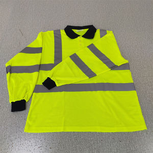 Polo reflectante de manga corta amarillo de alta visibilidad personalizado al por mayor, camisa de construcción de trabajo de seguridad con logotipo personalizado - Product Image 3